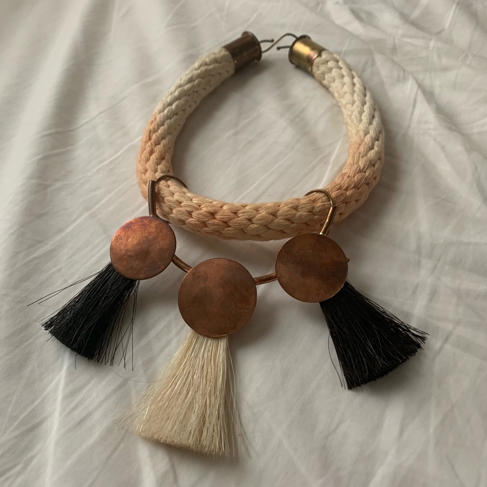 Copper and rope necklace